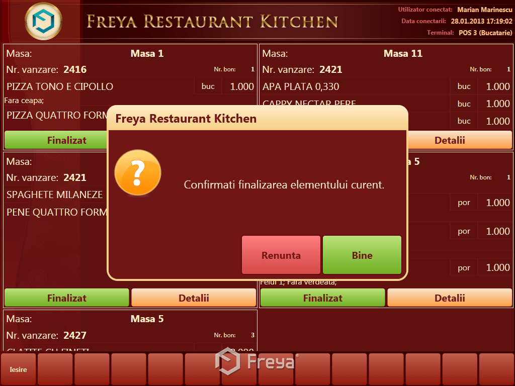 Freya Kitchen Confirmare Finalizare Comanda