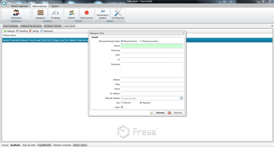 Adaugare client