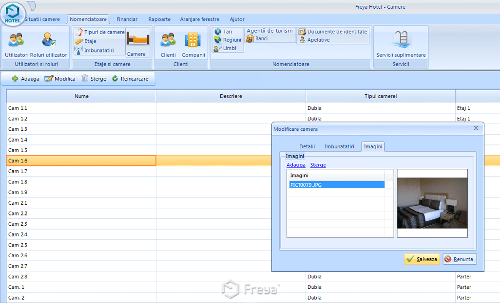 Adaugare si modifcare camere